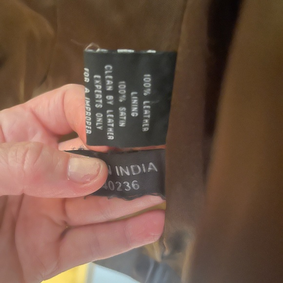 Brown real leather jacket - Picture 1 of 3